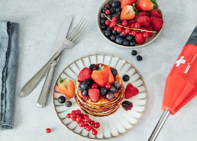 recepten met bamix fluffy pannenkoekjes met rood fruit